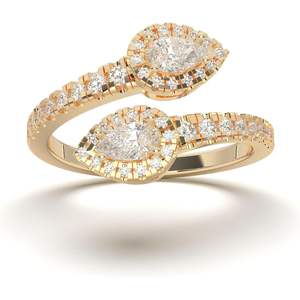 Keeva Jewels แหวนเพชรโมอิส0.90Ct สำหรับผู้หญิงแหวนหมั้นแบบบายพาสวงแหวนเงินสเตอร์ลิง FG/VS คุณภาพ - Product Image 5