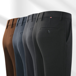 <span class=keywords><strong>Pantalon</strong></span> décontracté pour <span class=keywords><strong>homme</strong></span> de haute qualité, coupe slim droite, couleur unie, <span class=keywords><strong>pantalon</strong></span> de costume long <span class=keywords><strong>avec</strong></span> poches, pour le bureau, élégant - Product Image 1