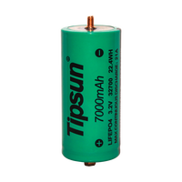 Cellule cylindrique Lifepo4 32700 7Ah 2C 3.2V, batterie haute puissance pour véhicule électrique et système de stockage d'énergie solaire
