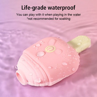 Niedliche Eiscreme-Klitorisvibratoren Mini Tragbarer Sauger Klitoris-Nippel-Lecker-Stimulator Weiblicher Masturbator Erotikspielzeug für Frauen