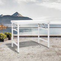 Table pliante en acier inoxydable 201, établi portable, table de barbecue, cantine, restaurant, stand, marché nocturne, extérieur, qualité alimentaire