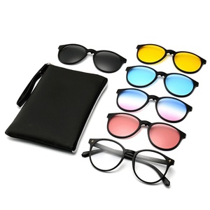 Hot Sale TR90 Night Vision Driving <b>Sunglasses</b> 5 in 1 <b>Clip</b>-<b>on</b> <b>Magnetic</b> Polarized Tac Lenses Material with Pouch - Product Image 4