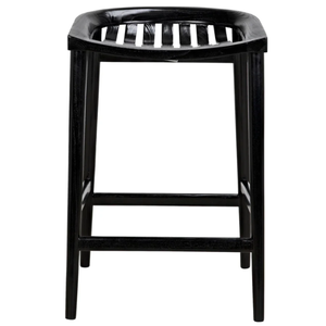 Chaise de bar Ronald en bois noir, durable, haute, pour bar à domicile et salle à manger - Product Image 4