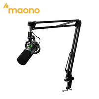 Microphone Maono PD200XS USB/XLR avec éclairage RGB pour jeux, streaming en direct, podcasting, enregistrement vidéo, support de bras