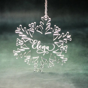 Laser cut <span class=keywords><strong>Acrylic</strong></span> giáng sinh trang trí <span class=keywords><strong>Acrylic</strong></span> Tên bông tuyết cá nhân <span class=keywords><strong>Acrylic</strong></span> bông tuyết giáng sinh trang trí - Product Image 3