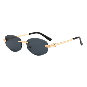 Nouvelle tendance de la mode, lunettes de soleil rondes à tête de léopard pour hommes et femmes, protection UV pour l'extérieur - Product Image 3