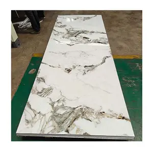 Pvc bathroom wall panels marble sheet high glossy building materials for hotel renovation 1220*2440/2600/2800 mm