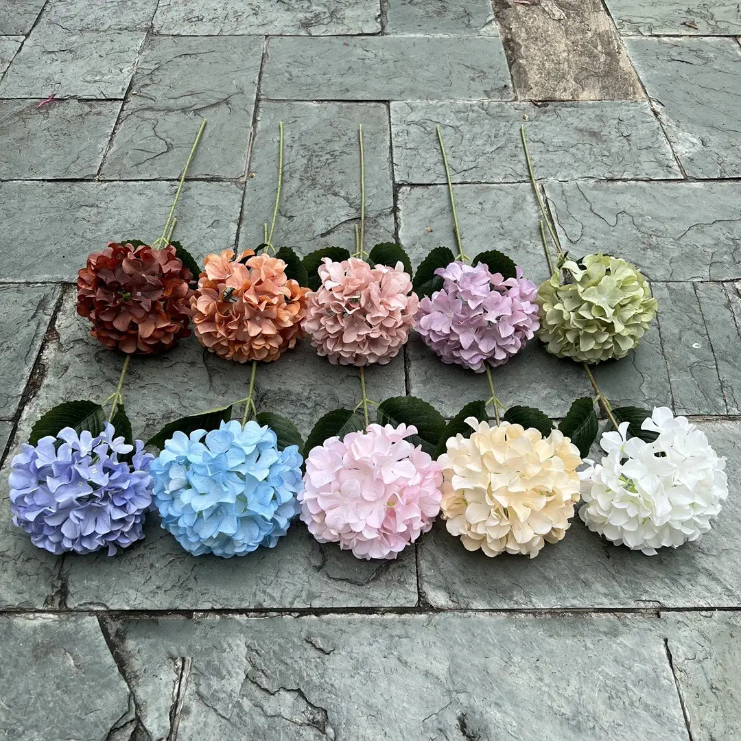 Real Touch Hydrangea Tape Single Hydrangea Flowers For Wedding flower arrangement Home Decoration wedding gifts for guests