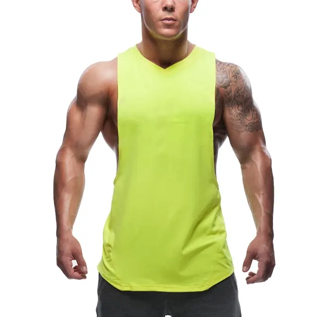 เสื้อกล้ามสำหรับผู้ชาย,เสื้อเกราะใส่วิ่งสีเขียวนีออนเสื้อกีฬาเสื้อกล้ามสำหรับผู้ชาย