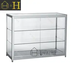 商业低价金铝框现代玻璃展示柜
