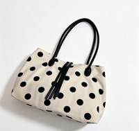 Sac fourre-tout en toile à pois grande capacité pour femme, nouvelle collection 2026, sac à main léger de qualité supérieure