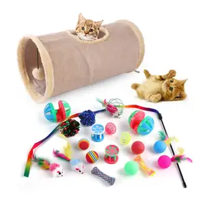 Hot Selling Multicolour Mouse Feather Interactieve Kitten Speelgoed Huisdier Hond Kat Zacht Pluchen Speelgoed Set