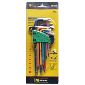 CR-V 9PCS đa chức năng xách tay Allen Hex phím cờ lê thiết lập màu mạ điện Bóng đầu lục giác ổ cắm cờ lê Bộ - Product Image 3