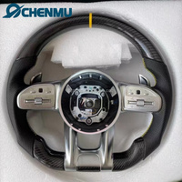 Volant en fibre de carbone personnalisable pour Mercedes-Benz AMG W212 W213 W204 W205 W207AMG C E S G-Class W211 avec bande jaune