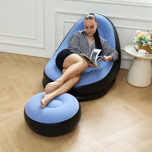 Sofá Inflable Portátil Plegable, Sillón Esquinero, Cojín para Descansar, Silla de Playa o Dormitorio con Reposapiés para Ver Películas - Product Image 1