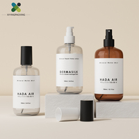 Flacon pulvérisateur de luxe noir mat en gros, 250 ml/300 ml, vide, en plastique, à brume fine, pour nettoyant facial