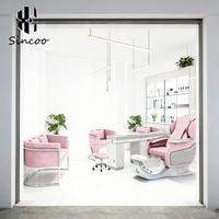 Fauteuils de pédicure électriques de luxe pour spa, avec bassin en céramique et LED, pour salons de manucure