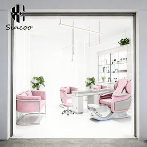 Sillón de Pedicura Eléctrico de Lujo con Spa para Pies, Silla de Masaje con Lavabo de Cerámica y Luces LED para Salón de Uñas - Product Image 2