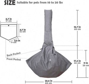 Muestra gratuita: Portador tipo bandolera para perros de 10-20 lbs con hombro acolchado ajustable y cómodo, malla transpirable para viajes con las manos libres - Product Image 6