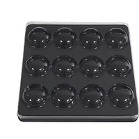 Logo de gaufrage de qualité alimentaire plateaux blister en plastique truffe au chocolat noir plateau d'emballage de dattes de bonbons sucrés pour boîtes de chocolat