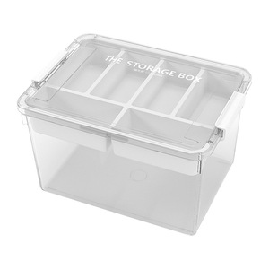 Bacs de rangement de compartiment de boîte de rangement d'organisateur en plastique Transparent pour le stockage d'articles divers de bureau d'organisation de vêtements de garde-robe - Product Image 1