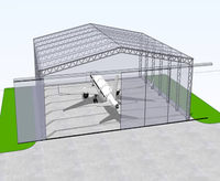 Hangar d'avion professionnel en acier galvanisé |   Revêtement anti-corrosion, structure à portée libre, haute résistance au vent