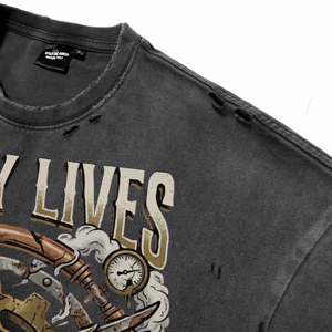 T-shirts pour hommes de qualité supérieure, vintage, effet délavé, respirants, personnalisés, impression DTG punk, décontractés, manches courtes, vente en gros - Product Image 5