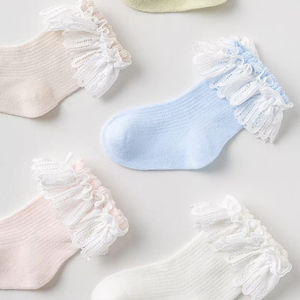 Calcetines Xiangyi Por Mayor Venta caliente bebé niña encaje blanco algodón recién <span class=keywords><strong>nacido</strong></span> verano bebé calcetines al por mayor - Product Image 2