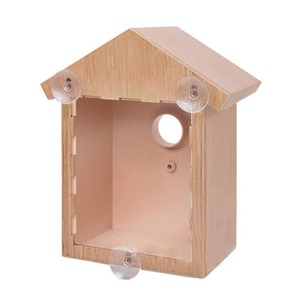 Nichoir extérieur en plastique avec ventouse Mangeoire à oiseaux en bois et nid pour animaux de compagnie pour la décoration de fenêtre de jardin de villa - Product Image 5