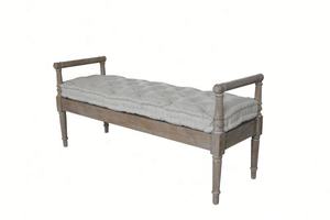 HL100 francés antiguo clásico Albert tallado Banco tela reposabrazos sofá otomano madera maciza Lino copetudo tapizado <span class=keywords><strong>cama</strong></span> extremo taburete - Product Image 6