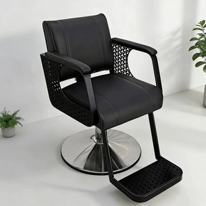 Sillón de <span class=keywords><strong>Barber</strong></span>ía Hidráulico Moderno y Minimalista, de Cuero PU, Altura Ajustable, Resistente, para Corte y Peinado de Cabello - Product Image 5
