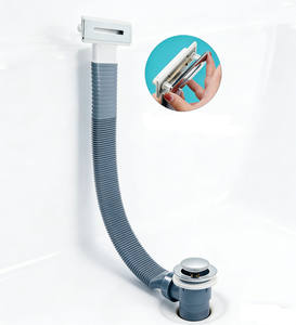 Siphon de <span class=keywords><strong>baignoire</strong></span> en acier inoxydable pour <span class=keywords><strong>baignoire</strong></span> à pieds, avec fonction de trop-plein et système pop-up, compatible baignoires à remous - Product Image 1