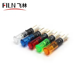 FILN 8mm 1v 24v 110V 220v red amber green white BULE LED Grill fryer plastic indicator light with pin