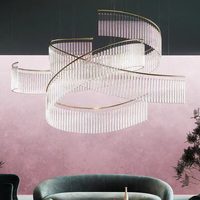 Lampes en acier inoxydable sur mesure, à tuyau spiralé, conçues par des architectes pour les hôtels, les maisons duplex, les centres de vente, les unités modèles