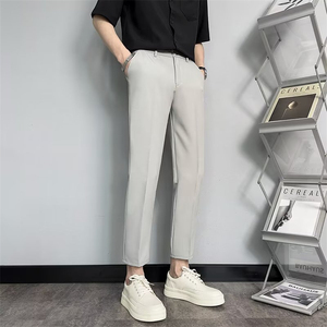 <span class=keywords><strong>Pantalon</strong></span> <span class=keywords><strong>de</strong></span> <span class=keywords><strong>costume</strong></span> d'été slim pour hommes sans repassage Petit <span class=keywords><strong>pantalon</strong></span> habillé <span class=keywords><strong>Pantalon</strong></span> décontracté à neuf points - Product Image 6