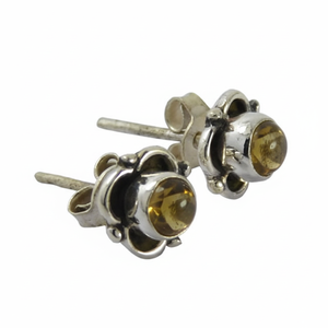<b>Top</b> Selling 925 Sterling <b>Silver</b> Citrine Gemstone Stud Earring Handmade Fancy <b>Silver</b> Jewelry Supplier - Product Image 1
