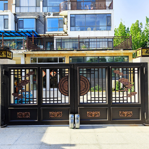 Nhà Máy Giá Trung Tâm Châu Á Phong Cách Tùy Chỉnh Màu Sắc Người Đi Bộ Lối Vào An Toàn Cửa Nhôm Hợp Kim Cắt Laser Biệt Thự Cửa - Product Image 2