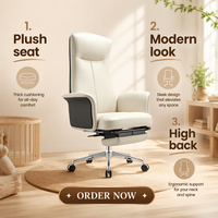 Chaise de bureau pivotante ergonomique moderne en cuir PU pour fabricant OEM, siège exécutif en cuir pour bureau à domicile, chaise de personnel en gros
