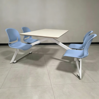 Table et chaises de restaurant commercial modernes en MDF, plateau carré, pour pizzeria, café, dessert, restaurant