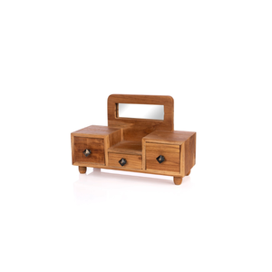 Momo Small <b>Mirror</b> with Several Drawers, Ideal for Storing Jewelry and Small Accessories and More wooden drawers - Product Image 3