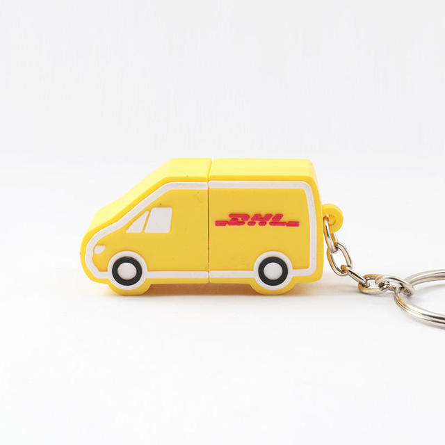 Small Truck Shape Plastic Usb Flash Drive Cartoon Pendant Key Drive 8GB 16GB 32GB Gift Custom Pen Drive