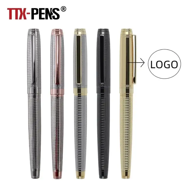 Ttx Nieuwe Gepersonaliseerde Aangepaste Logo Pen Klassieke Zwarte Reclame Balpen Luxe Metalen Graveren Dure Pen