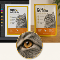 Personnalisé 121 ° Sachet Doypack en aluminium laminé de qualité alimentaire pour emballage de nourriture humide pour animaux de compagnie, résistant aux hautes températures