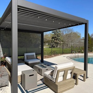 Pergola motorisée en aluminium, toit à lames bioclimatiques, imperméable, gazebo extérieur robuste, télécommande pour <span class=keywords><strong>terrasse</strong></span> - Product Image 3