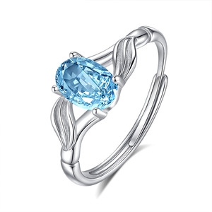 Anillos Ajustables de Plata 925 de Fábrica, Resistentes al Deslustre, con Piedras Naturales Ovaladas, Joyería de Alta Calidad para Mujer, Regalo de Cumpleaños para Ella - Product Image 1