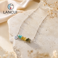 Pendentif barre en pierres de cristal sur chaîne en acier pour collectionneur de éclats de cristal, bijoux de pierre de naissance, collier pendentif pierre de naissance
