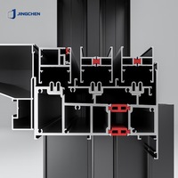 Ventana Corredera de Aluminio con Rotura de Puente Térmico JINGCHEN, Triple Riel, Doble Acristalamiento Low-E, Insonorizada, Resistente al Viento, Ahorro de Energía, para Viviendas