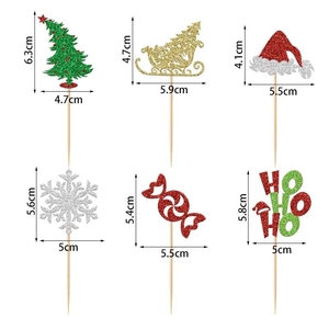 Ensemble de Décorations pour Cupcakes sur le Thème de Noël avec Motifs de Traîneau du Père Noël et de Rennes pour les Fêtes de Noël - Product Image 5