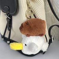 Fruit mignon Capybara en peluche porte-clés réaliste Capybara animaux en peluche jouet en peluche avec tortue sac à dos pendentif pour enfants sac