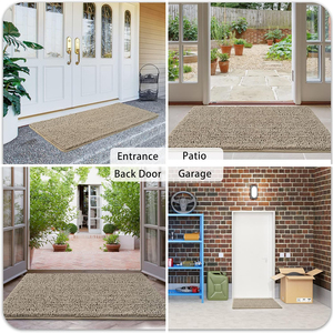 Son derece emici mikrofiber kapı paspasları <span class=keywords><strong>Pet</strong></span> kilim kaymaz kalın yıkanabilir alanlar yumuşak şönil banyo paspasları çizgili naylon yapılmış - Product Image 4